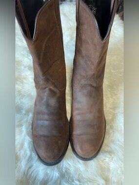 Old West Brown Leather Upper Western Boots